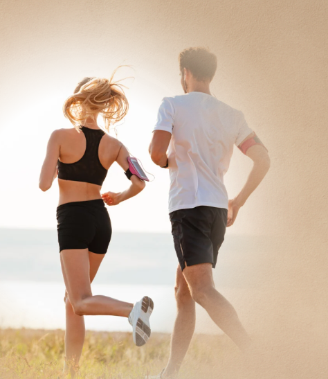 Running at the beach